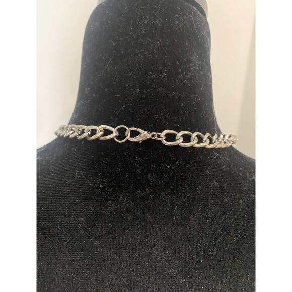 Necklace Silver Tone Heavy - Picture 5 of 7